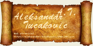Aleksandar Tucaković vizit kartica